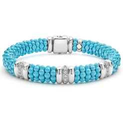 Three Station Ceramic Diamond Bracelet | 9mm