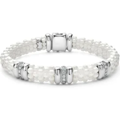 Three Station Ceramic Diamond Bracelet | 9mm
