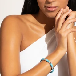 Three Station Ceramic Diamond Bracelet | 9mm