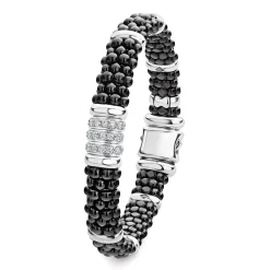 Three Station Ceramic Diamond Bracelet | 9mm