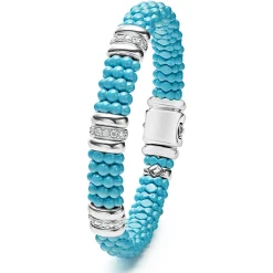 Three Station Ceramic Diamond Bracelet | 9mm