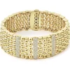 Three Station 18K Gold Diamond Bracelet | 20mm