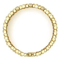 Three Station 18K Gold Diamond Bracelet | 20mm