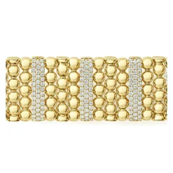 Three Station 18K Gold Diamond Bracelet | 20mm