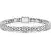 Three Station Silver X Diamond Bracelet | 6mm