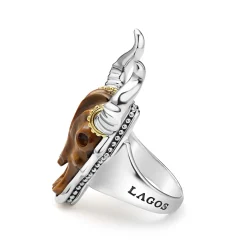 Tigereye Long Horn Ring