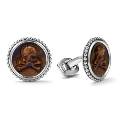 Tigereye Skull Cufflinks