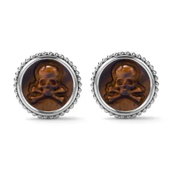 Tigereye Skull Cufflinks