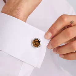 Tigereye Skull Cufflinks