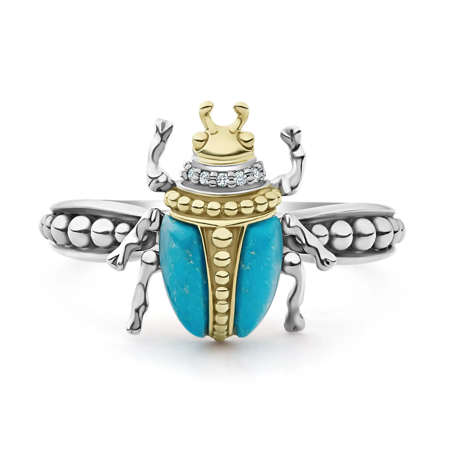 Turquoise Beetle Diamond Ring
