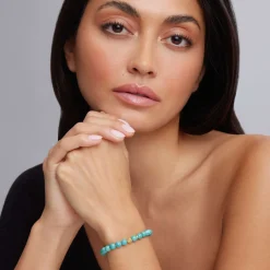 Turquoise Gold Station Bead Bracelet