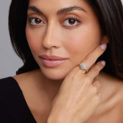 Two-Tone Caviar Ball Ring