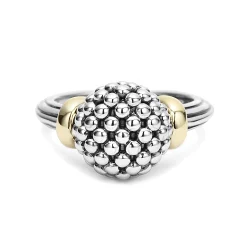 Two-Tone Caviar Ball Ring