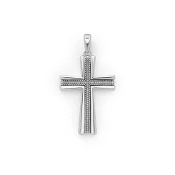 Two-Tone Caviar Beaded Cross Amulet