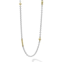Two-Tone Caviar Chain Necklace