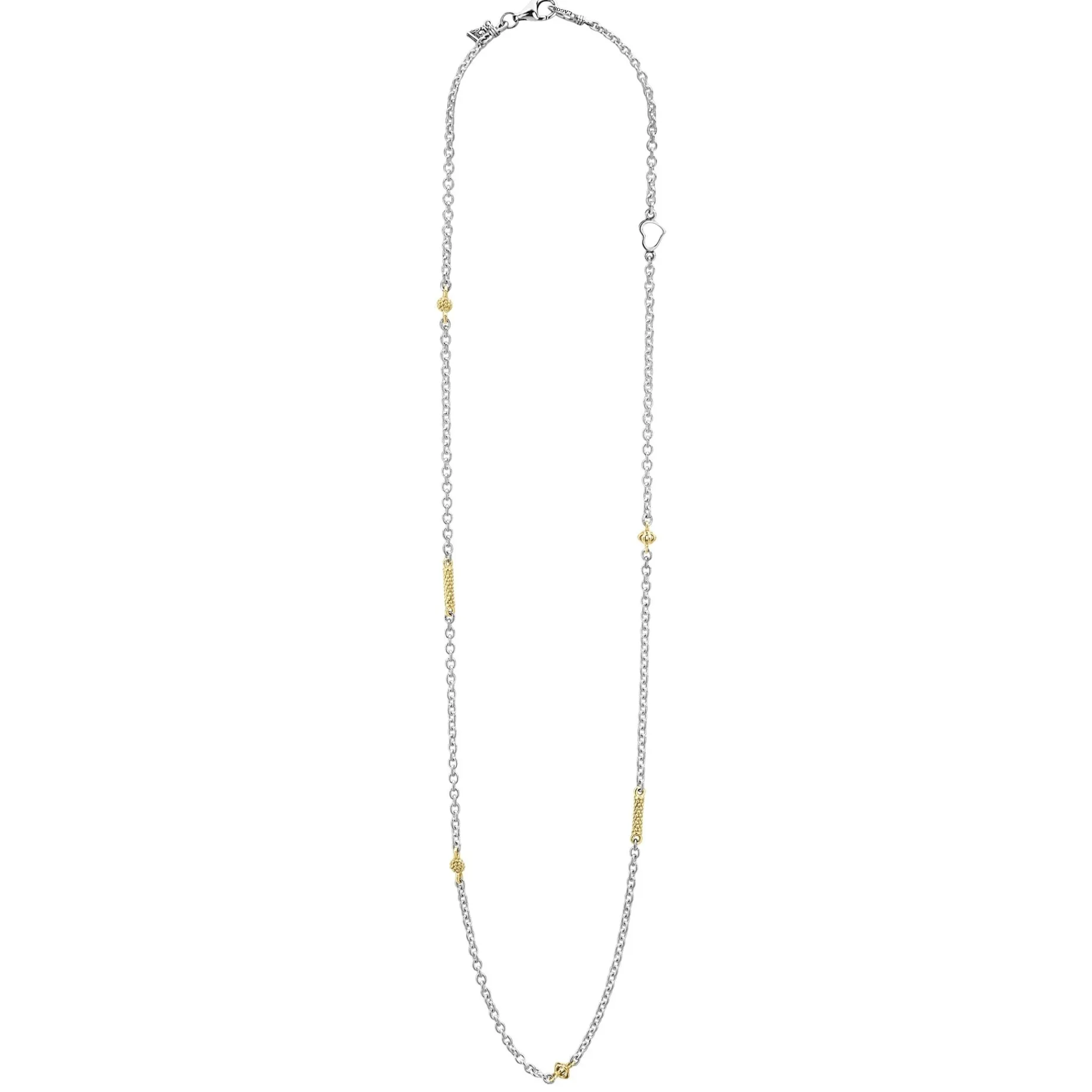 Two-Tone Caviar Chain Necklace