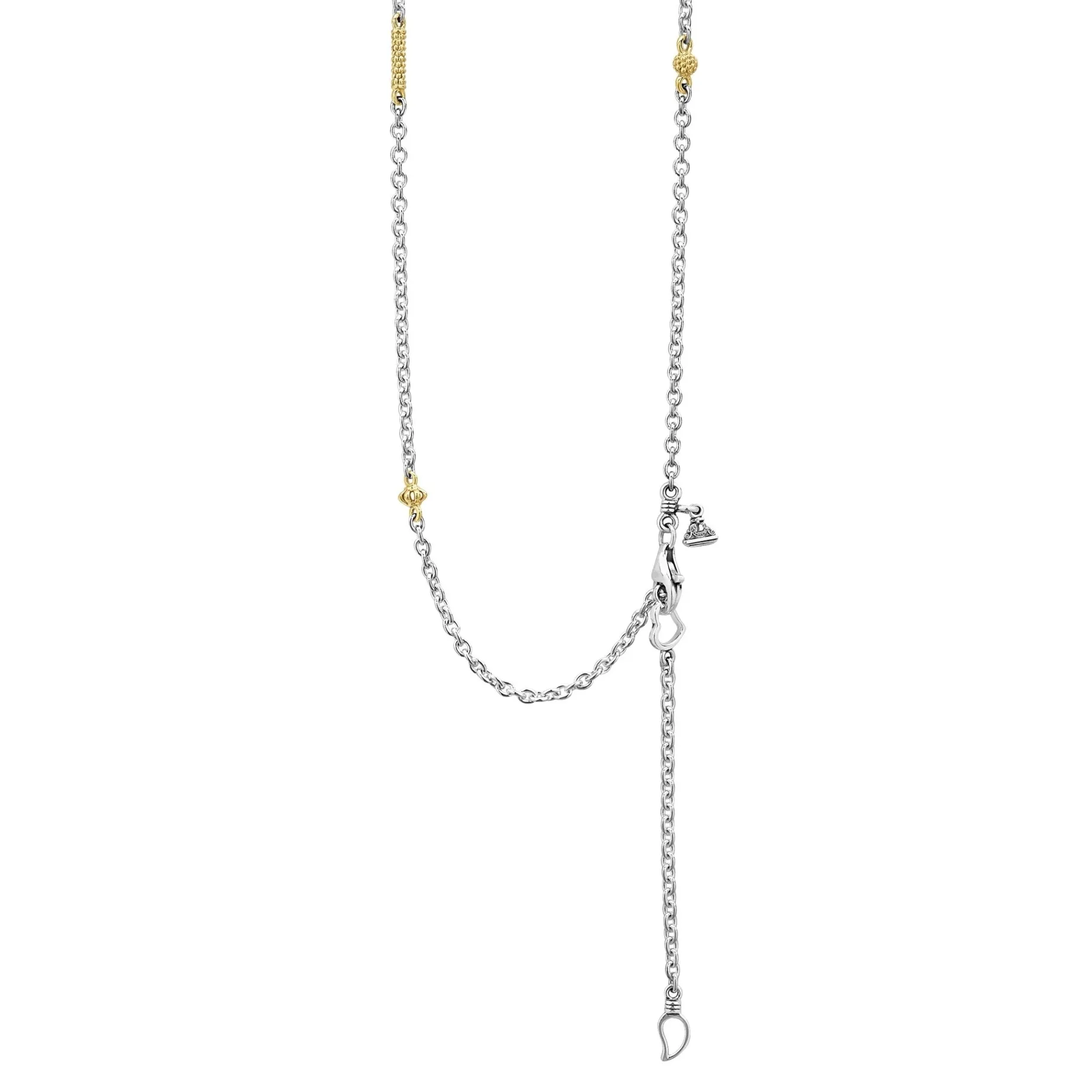 Two-Tone Caviar Chain Necklace