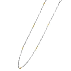 Two-Tone Caviar Chain Necklace