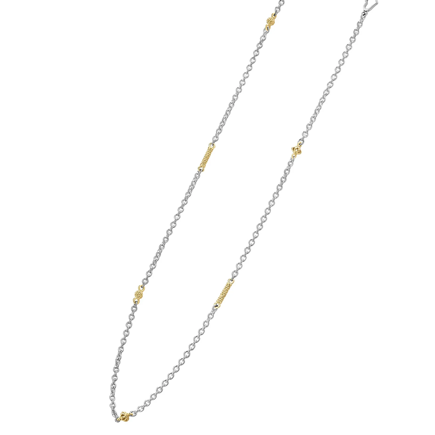 Two-Tone Caviar Chain Necklace