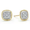 Two-Tone Caviar Diamond Stud Earrings