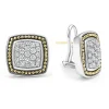 Two-Tone Caviar Diamond Stud Earrings