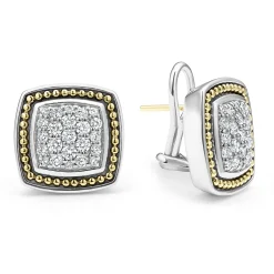 Two-Tone Caviar Diamond Stud Earrings
