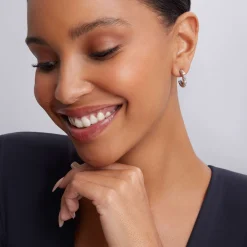 Two-Tone Caviar Huggie Earrings