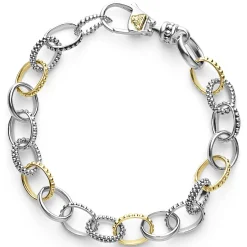 Two-Tone Caviar Link Bracelet