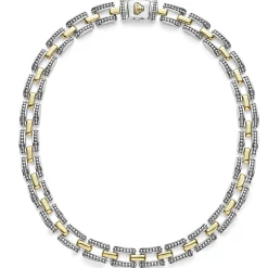 Two-Tone Caviar Link Necklace