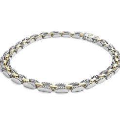 Two-Tone Caviar Link Necklace