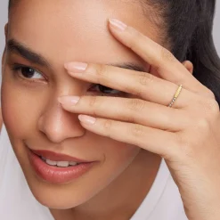 Two-Tone Caviar Stacking Ring