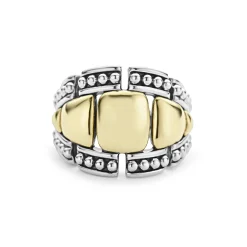 Two-Tone Caviar Statement Ring