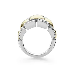 Two-Tone Caviar Statement Ring