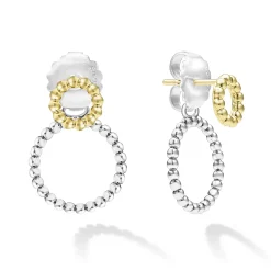 Two-Tone Circle Drop Earrings