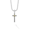 Two-Tone Cross Amulet Necklace