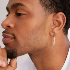 Two-Tone Dagger Drop Earring
