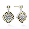 Two-Tone Diamond Drop Earrings
