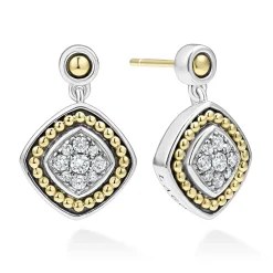 Two-Tone Diamond Drop Earrings