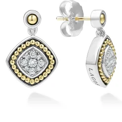 Two-Tone Diamond Drop Earrings