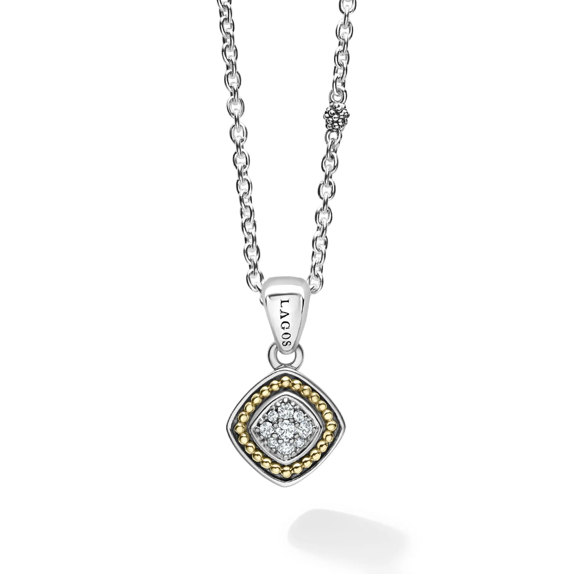 Two-Tone Diamond Pendant Necklace
