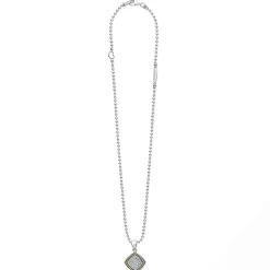 Two-Tone Diamond Pendant Necklace