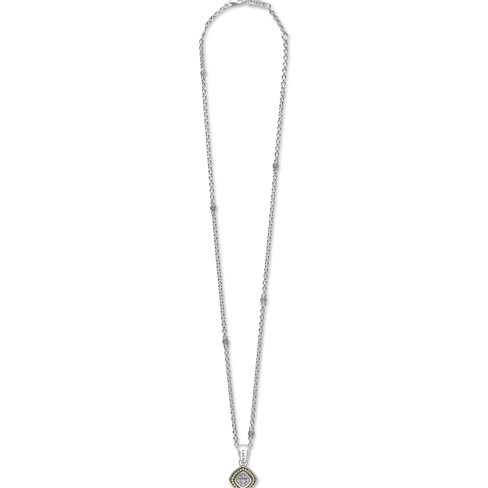 Two-Tone Diamond Pendant Necklace