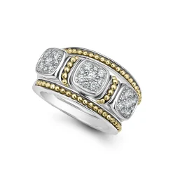 Two-Tone Diamond Stacking Rings