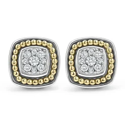 Two-Tone Diamond Stud Earrings