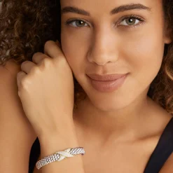 Two-Tone Diamond X Caviar Bracelet | 9mm