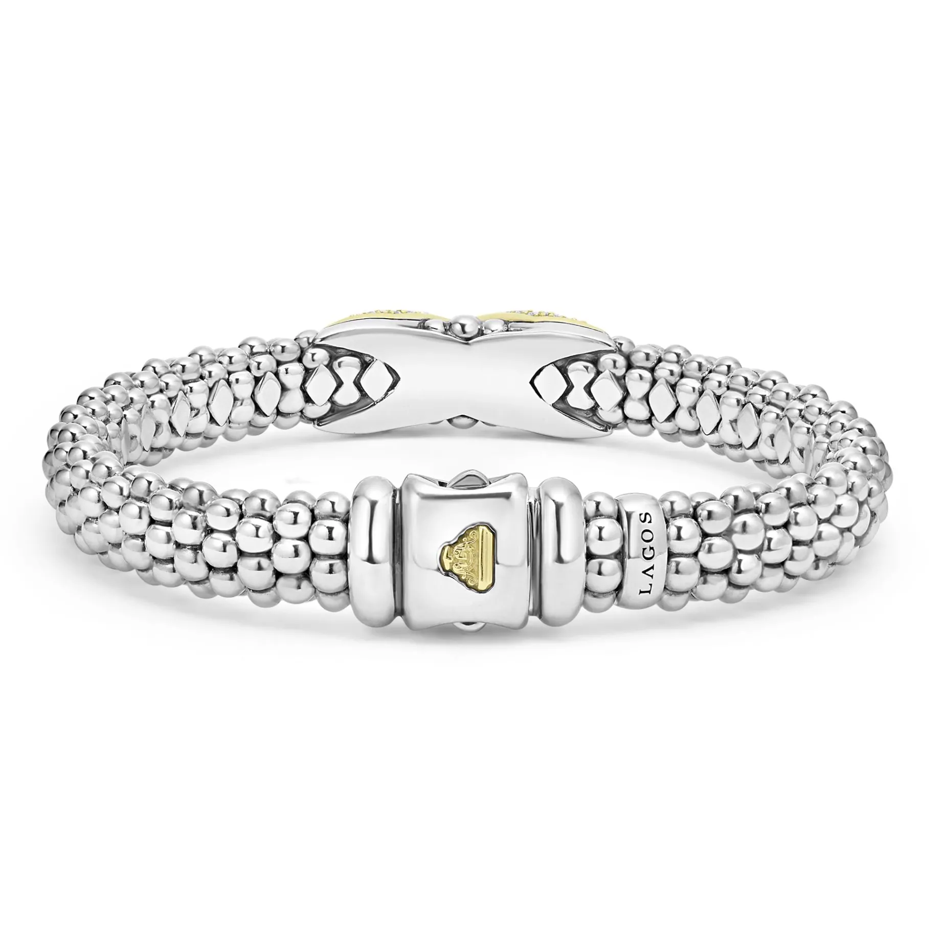 Two-Tone Diamond X Caviar Bracelet | 9mm