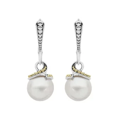 Two-Tone Drop Pearl Earrings