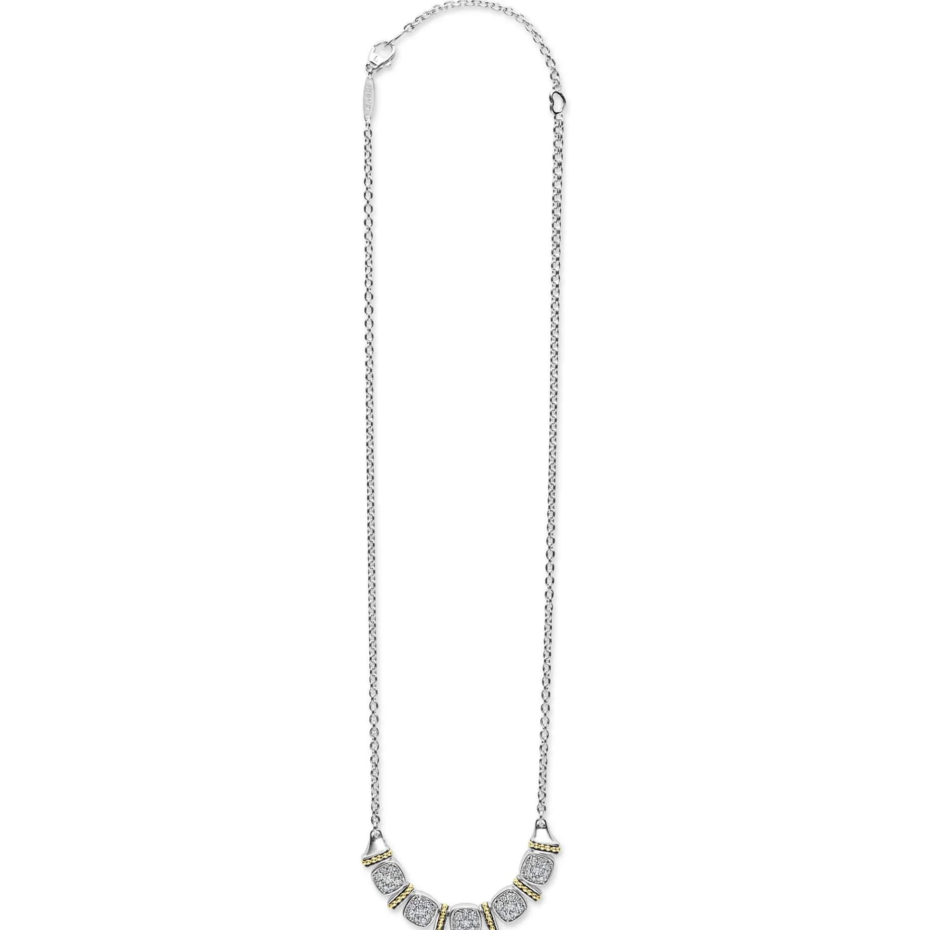 Two-Tone Five Station Diamond Necklace