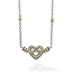 Two-Tone Heart Chain Necklace