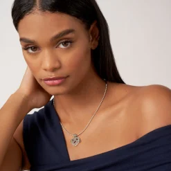 Two-Tone Heart Pendant Necklace